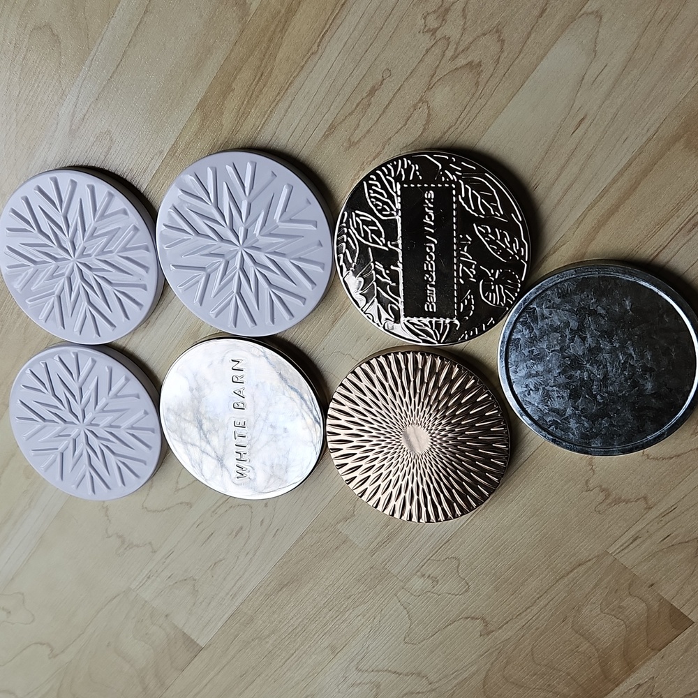 Bath And & Body Works White Barn Candle Lids Tops Only Lot Bundle